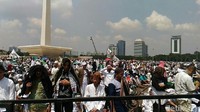 Situasi di Monas saat aksi bela Palestina. (Foto: Wildan/detikcom)