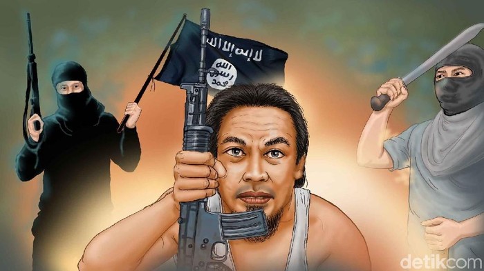 Ilustrasi perebutan rutan di Mako Brimob oleh teroris.