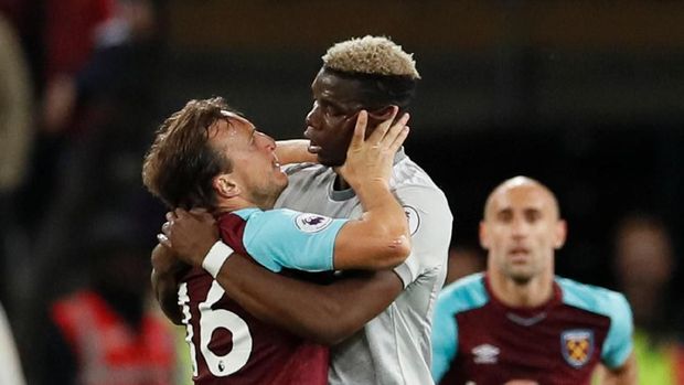 Gelandang Paul Pogba yang menjadi pemain termahal Man United saat ini tidak bisa membawa timnya menang atas West Ham.