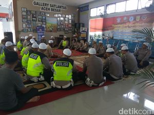5 Polisi Gugur di Mako Brimob, Polantas di Aceh Gelar Doa Bersama
