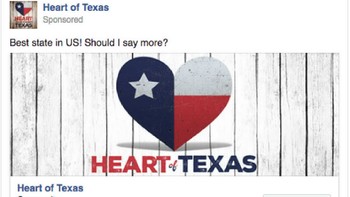 Terdapat grup bernama Heart of Texas yang memiliki 253.862 pengikut. Di dalamnya, masalah senjata, imigrasi, hingga anti Hillary Clinton menjadi sejumlah isu yang diangkat khusus untuk warga Texas. (Foto: CNET)