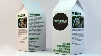 Desain CV di kotak susu. (Foto: Boredpanda)