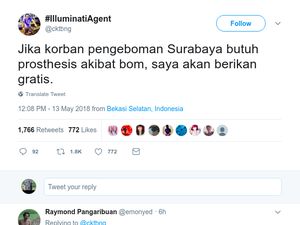 Warganet Ini Tawarkan Prostesis Gratis untuk Korban Bom Surabaya