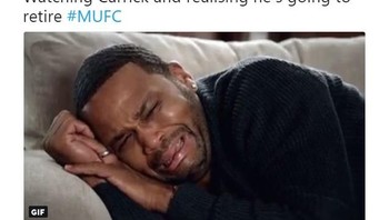 Fans MU udah rela belum Carrick pensiun? (Foto: Twitter)