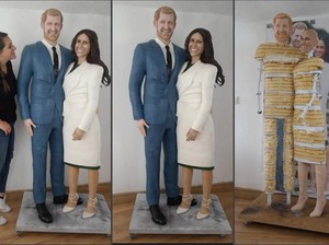 Keren! Kue Ini Dibuat Seperti Figur Asli Pangeran Harry dan Meghan Markle