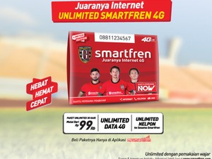 Modal Rp 5 Ribu Bisa Internetan Full 4G dengan Smartfren Bali United