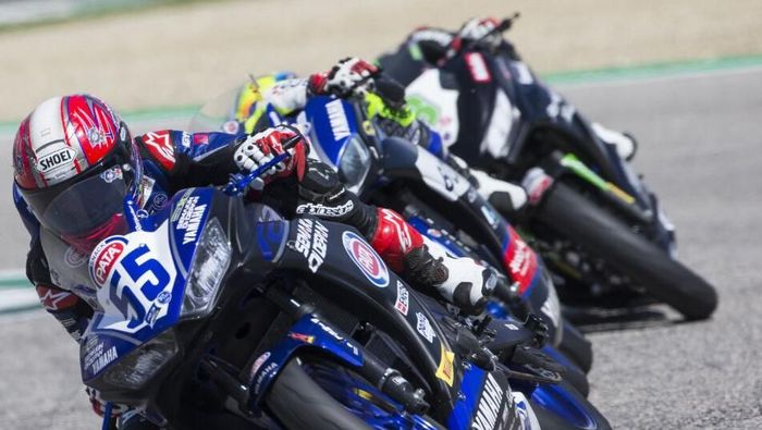 Galang Hendra Pratama finis kelima di WSSP300 Imola, Italia (dok.Yamaha Racing Indonesia) Galang Hendra Pratama finis kelima di WSSP300 Imola, Italia (dok.Yamaha Racing Indonesia)