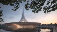 Setidaknya 60% dari rencana induk akan ditempati oleh tanaman hijau atau air dalam tata ruang yang ramah pejalan kaki yang mendorong orang untuk berjalan di kota. Inhabitat/Istimewa.