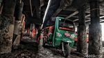 Petugas Berjibaku Bersihkan Sampah di Kolong Tol Tanjung Priok