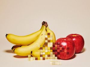 Keren! 9 Pixel Gambar Buah dan Bikini  Ini Terbuat dari Potongan Buah