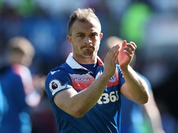 Xherdan Shaqiri menjadi salah satu pemain yang santer dihubungkan dengan sejumlah klub. Pemain internasional Swiss itu ingin segera meninggalkan Stoke, yang terdegradasi, dan Liverpool konon menjadi salah satu peminat terkuat. (Foto: Peter Cziborra/Action Images via Reuters)