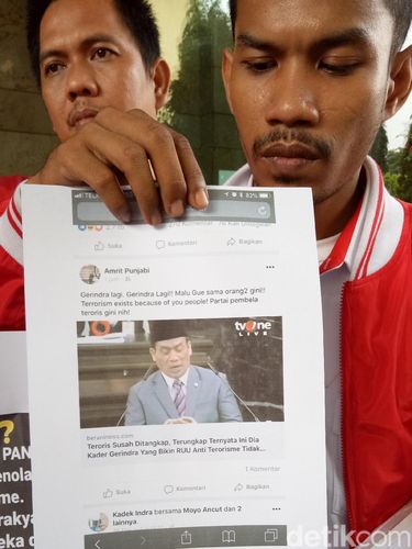 Barang bukti screenshot status yang dilaporkan Gerindra