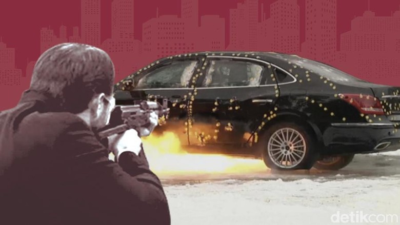 Ilustrasi mobil antipeluru Foto: Mindra Purnomo Ilustrasi mobil antipeluru Foto: Mindra Purnomo