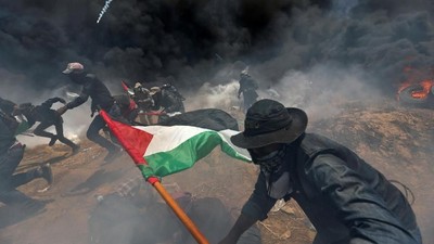 Potret Aksi Warga Palestina Protes Kedubes AS di Yerusalem