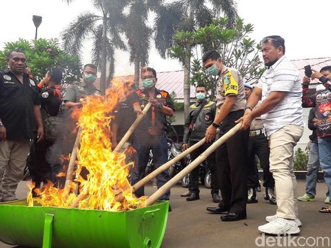 Barang bukti ganja dimusnahkan