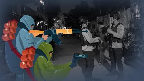 Ilustrasi teroris (insert) (Luthfy Syahban/detikcom)