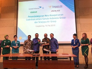 Perluas Jaringan Penerbangan, Garuda Gandeng Sriwijaya Group