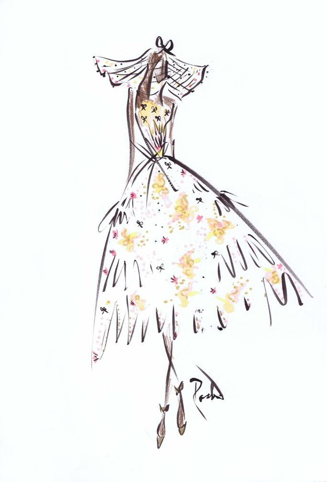 Desainer Rodarte ingin Meghan membagikan jati dirinya sebagai gadis California yang playful dengan gaun midi bermotif. Foto: Dok. WWD