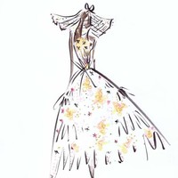 Desainer Rodarte ingin Meghan membagikan jati dirinya sebagai gadis California yang playful dengan gaun midi bermotif. Foto: Dok. WWD