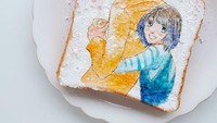 Selain dengan keju, Uka juga menggambar bagian atas roti tawar dengan krim. Kira-kira ini adegan dari komik berjudul apa, ya?Foto: Instagram @uukanuba