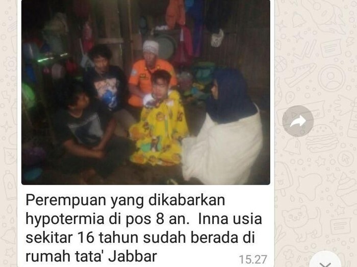 Cerita viral soal pendaki yang ditinggal di Gunung Bawakaraeng, Sulawesi Selatan, menimbulkan pertanyaan soal bahaya hipotermia. Foto: (KSDA Sulsel)