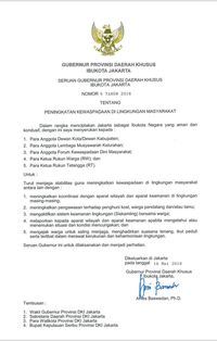 Seruan Gubernur DKI Jakarta nomor 6 tahun 2018
