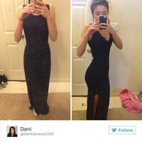 Beruntung remaja ini bisa memperbaiki prom dress gagal yang dibelinya online jadi lebih cantik. Foto: Twitter