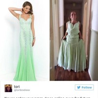 Baju yang dipesan remaja tersebut hanya mirip dari segi warna. Foto: Twitter