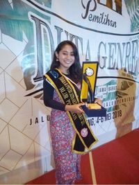 Joana Da Costa usai meraih posisi runner up di ajang Pemilihan Duta Generasi Berencana (GenRe) Jawa Barat 2018 (dok/Jababeka)