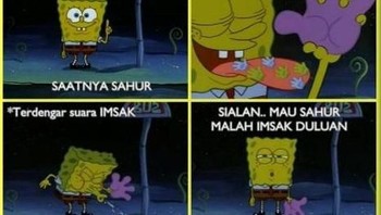 Yang makan sahurnya suka mepet-mepet siapa hayo. Jangan sampai lepehin makanan ya. Foto: istimewa