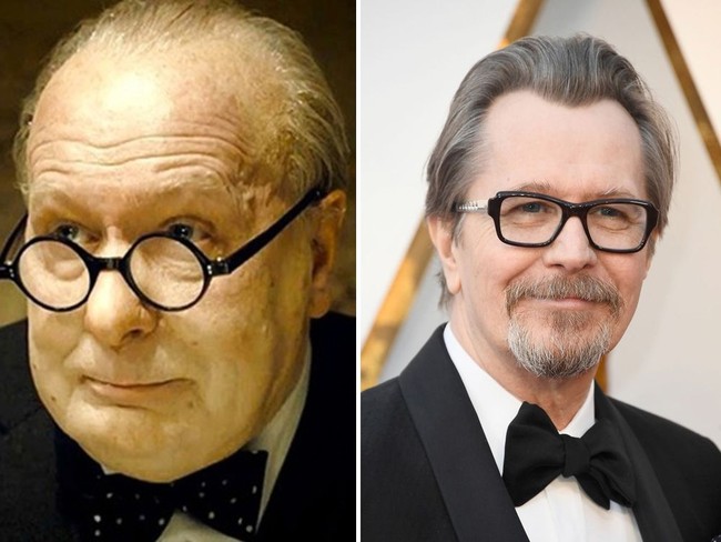 Makeup yang sangat banyak membuat Gary Oldman menjelma menjadi sosok Perdana Menteri Inggris Winston Churchill dalam film Darkest Hour. Foto: Getty Images, Istimewa