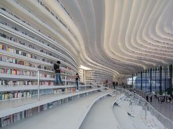 Kerennya Perpustakaan di China yang Mirip Stasiun Luar Angkasa