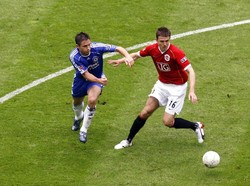Michael Carrick merupakan satu-satunya pemain MU dalam final 2007 yang musim ini masih bertahan ada di skuat MU. Saat musim ini berakhir, pria 36 tahun itu akan mulai merintis karier di dunia kepelatihan. (Foto: Pool/Getty Images)