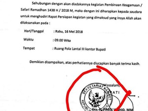 Duh! Undangan Rapat Camat di Mamuju Pakai Stempel Setkab