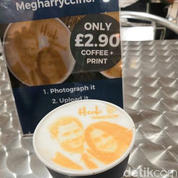 Menyeruput Megharryccino, Cappuccino Berwajah Meghan-Harry di Windsor