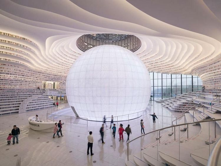 Kerennya Perpustakaan di China yang Mirip Stasiun Luar Angkasa