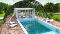 Rumah ini dilengkapi kolam yang juga berfungsi untuk menampung air hujan. Istimewa/Inhabitat.