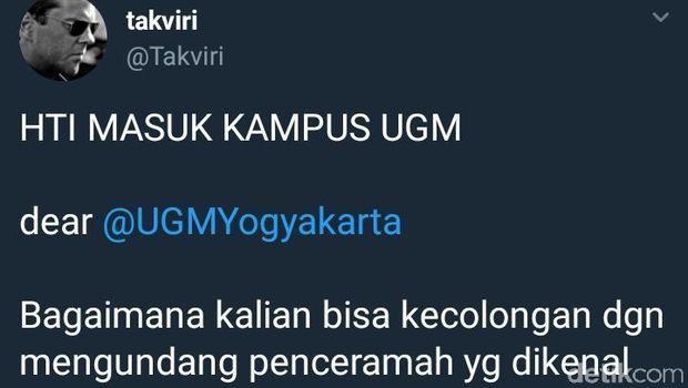 Nama Jubir HTI Dicoret Dari Daftar Penceramah Masjid Kampus UGM