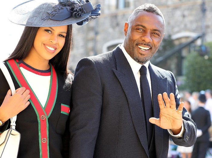 Idris Elba and Sabrina Dhowre arrives at St Georges Chapel at Windsor Castle for the wedding of Meghan Markle and Prince Harry.  Saturday May 19, 2018. Gareth Fuller/Pool via REUTERS