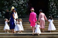Kate Middleton saat tiba di lokasi pernikahan Pangeran Harry dan Meghan Markle.