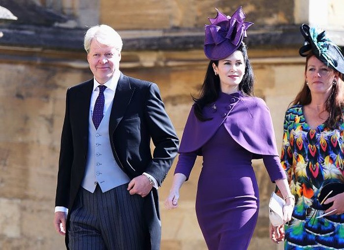 WINDSOR, ENGLAND - MAY 19:  Charles Spencer, 9th Earl Spencer and Karen Spencer arrive at the wedding of Prince Harry to Ms Meghan Markle at St Georges Chapel, Windsor Castle on May 19, 2018 in Windsor, England.  (Photo by Chris Jackson/Getty Images)