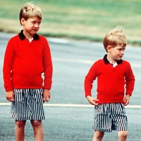 Sejak kecil pangeran Harry dan William selalu kompak dengan busana senada. Di foto ini usia Pangeran Harry sekitar lima tahun.  Foto: Istimewa