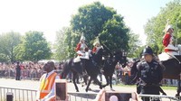 Harry dan Meghan terus tersenyum sambil melambai. Mereka melalui pusat kota Windsor menuju taman bernama Long Walk. Lalu, mereka kembali ke kastil untuk resepsi.