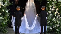 Meghan Markle tiba di Kastil Windsor, Inggris pada Sabtu (19/5). Ben STANSALL/Pool via REUTERS