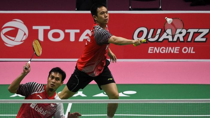 Hendra Setiawan/Mohammad Ahsan. (Foto: Puspa Perwitasari/Antara) Hendra Setiawan/Mohammad Ahsan. (Foto: Puspa Perwitasari/Antara)