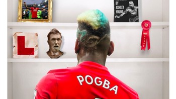 Paul Pogba meratapi lemari trofi United yang kosong di musim ini. Foto: istimewa