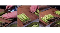 Dilihat dari beberapa gambar, potongan asparagus menjadi bahan utama yang disorot. Chef Mark memutuskan untuk memilih bahan makanan yang segar. Foto: Royal UK