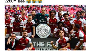 Bahkan Arsenal lebih baik karena mendapatkan Community Shield. Foto: istimewa