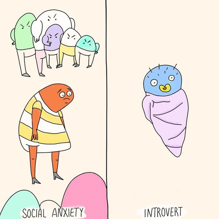  Komik  Lucu  Ini Jelaskan Perbedaan Introvert dan Kecemasan 