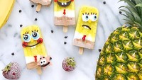 Kalau es krimnya begini, yakin mau makan? Atau cuma buat dilihat aja? Penggemar Sponge Bob boleh nih ikut bikin pop slice seperti ini. Foto: instagram @luxeandthelady
